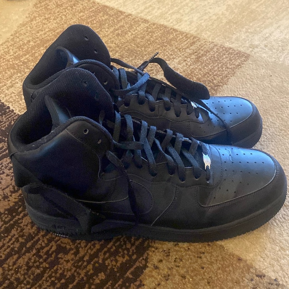 Nike AIR Force Black High-Top Athletic Shoes size 15